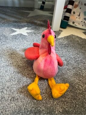 Ty Pink and Yellow Plush Bird Toy